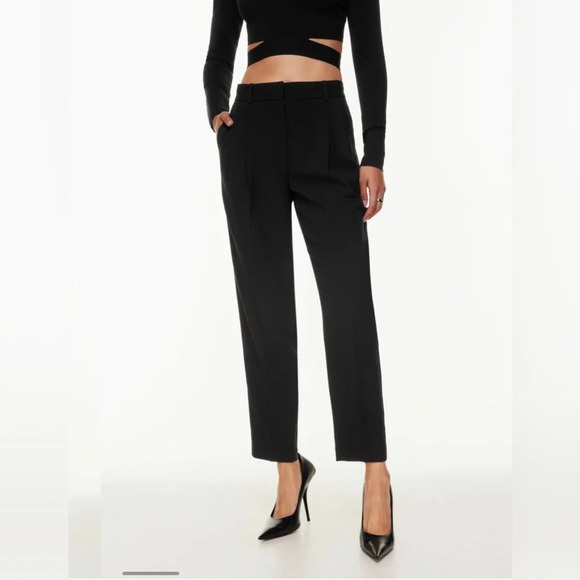 Aritzia Babaton Vogue Pants in Black Size 6 - High Rise Ankle Length TrueCrepe - Picture 2 of 14